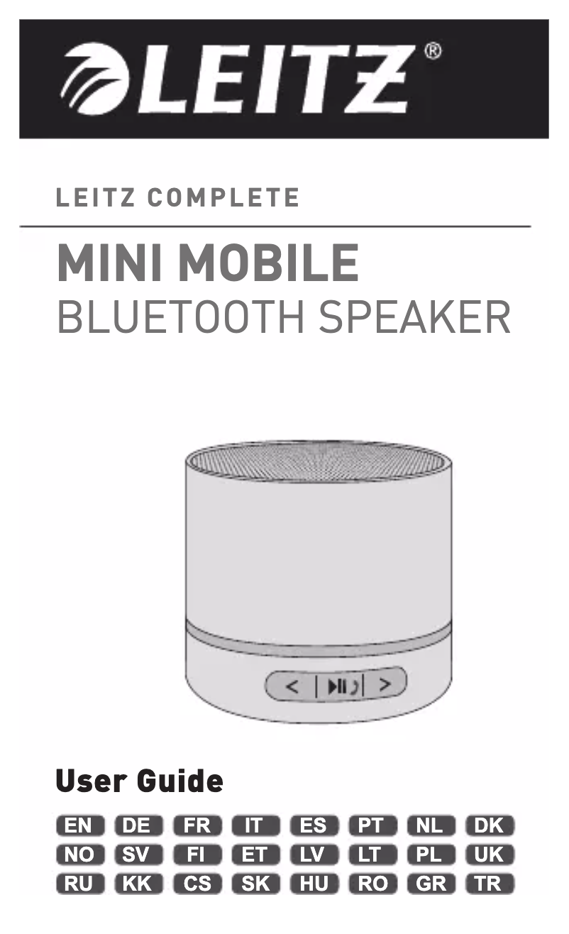 Page 1 de la notice Manuel utilisateur Leitz Mini Mobile Bluetooth Speaker