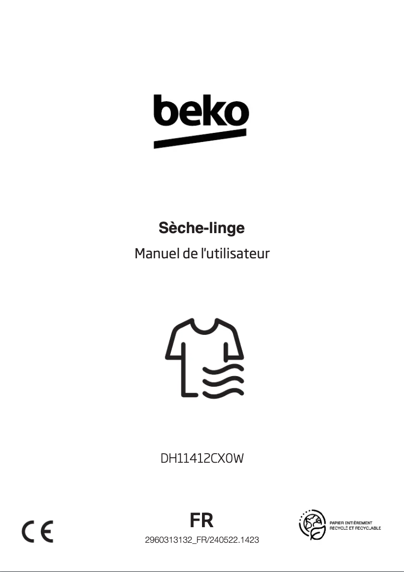Page 1 de la notice Manuel utilisateur Beko DH11412CX0W