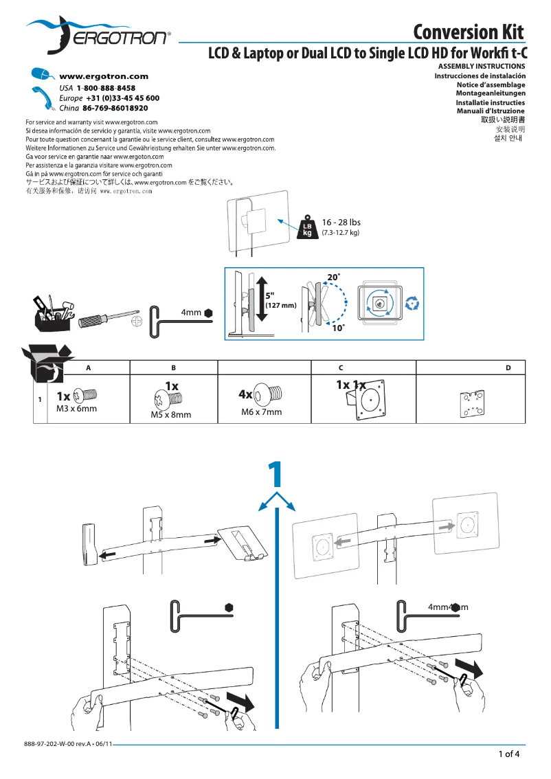 Página 1 del manual Manual de usuario Ergotron Conversion Kit