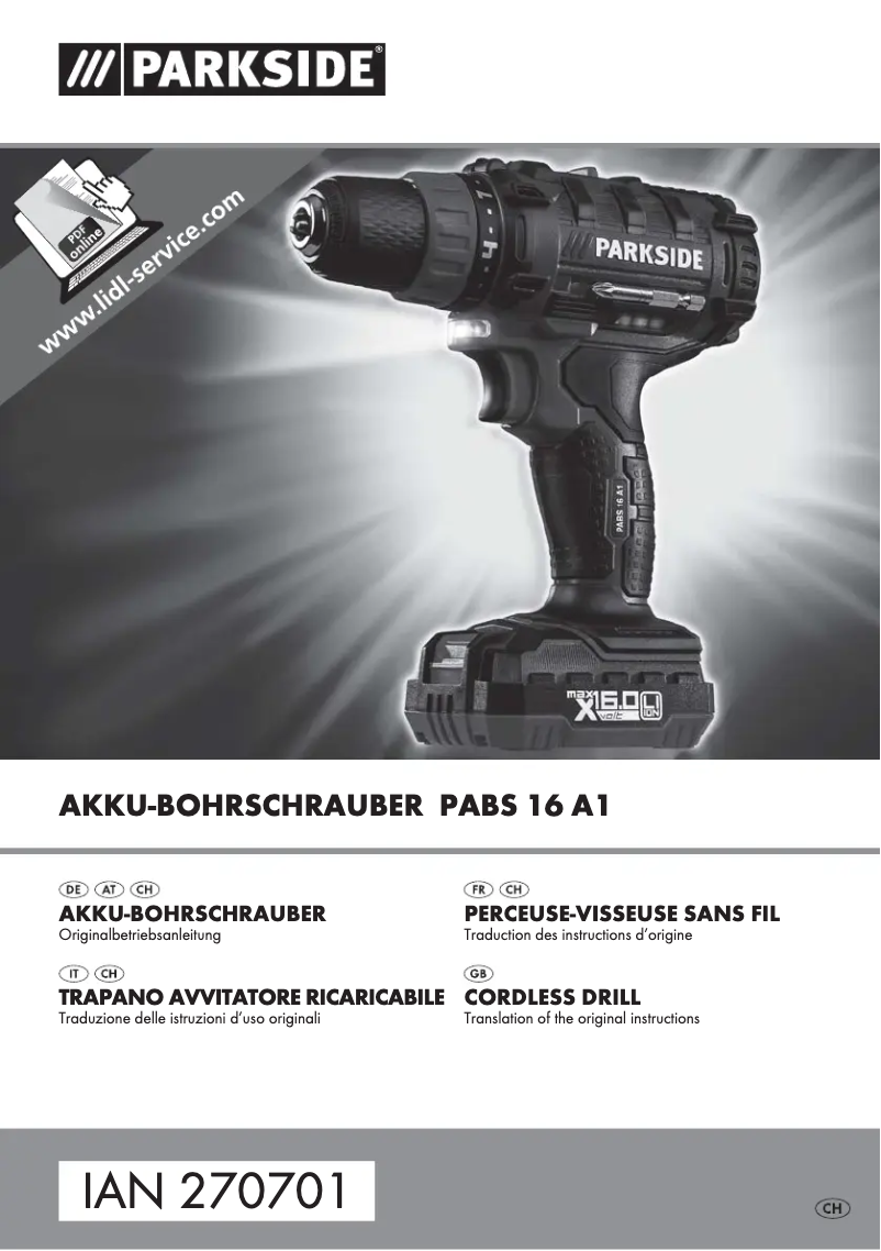 Image de la première page du manuel de l'appareil PABS 16 B2