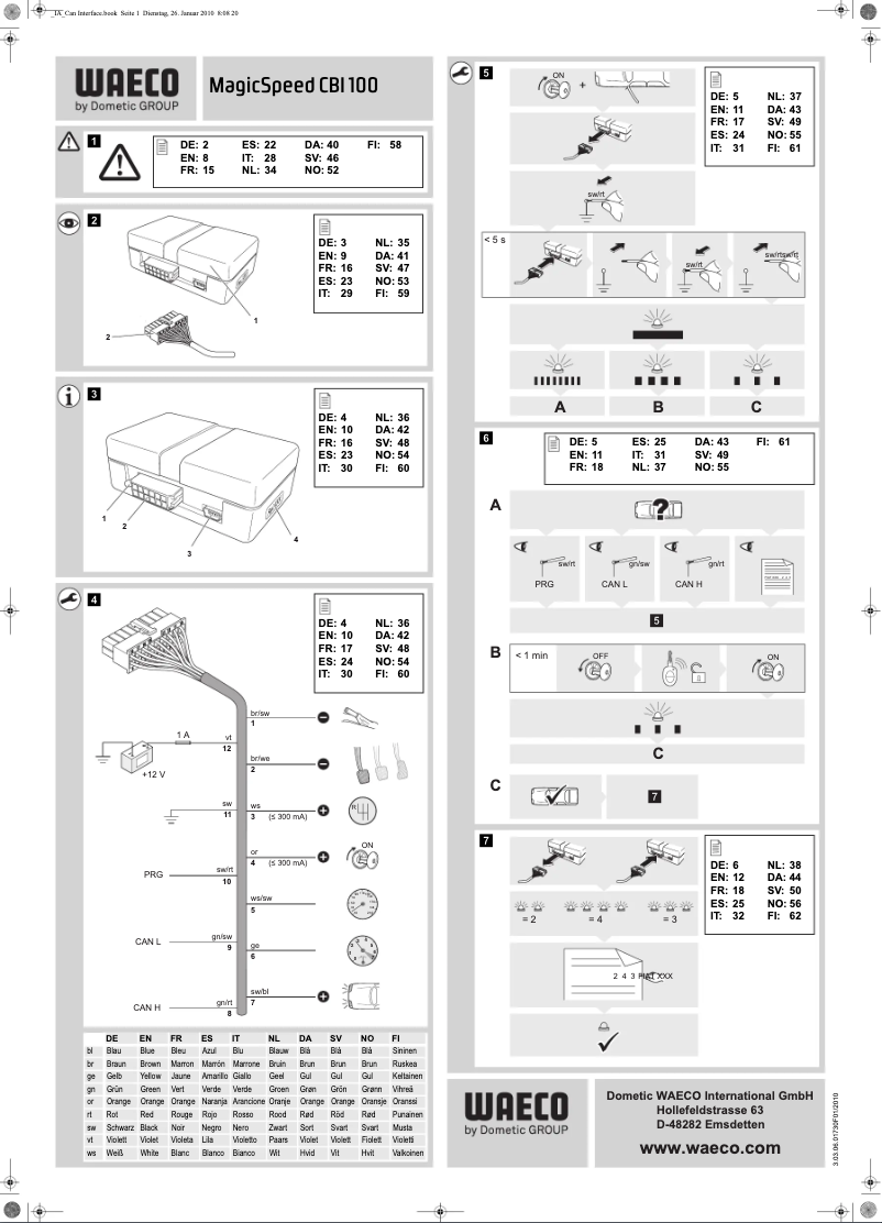 Page n°1 - Manuel utilisateur Waeco MagicSpeed CBI 100