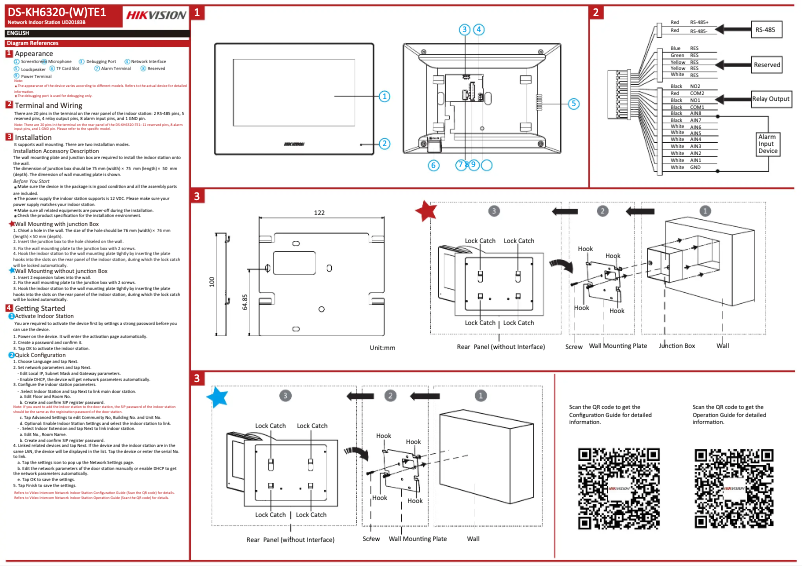Page n°1 - Guide de démarrage rapide Hikvision DS-KH6320-WTE1