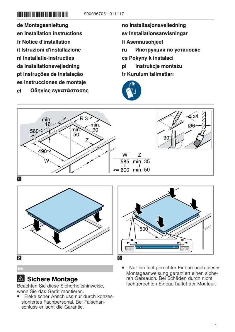 Page 1 de la notice Guide d'installation Siemens ET61RCEA1E