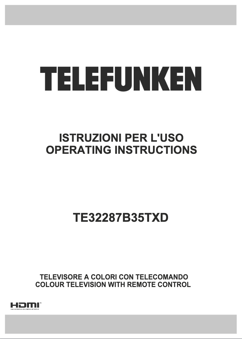 Page n°1 - Manuel utilisateur Telefunken TE32287B35TXD