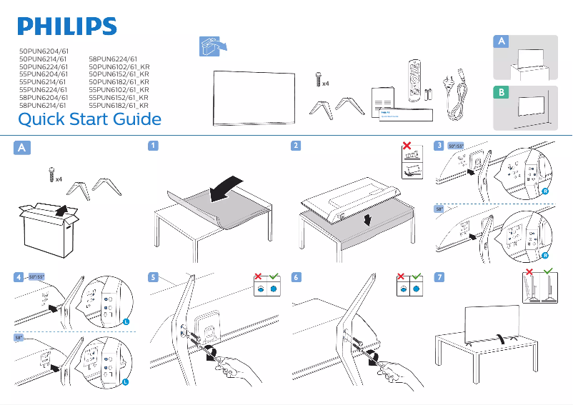 Page 1 de la notice Guide de démarrage rapide Philips 55PUN6214