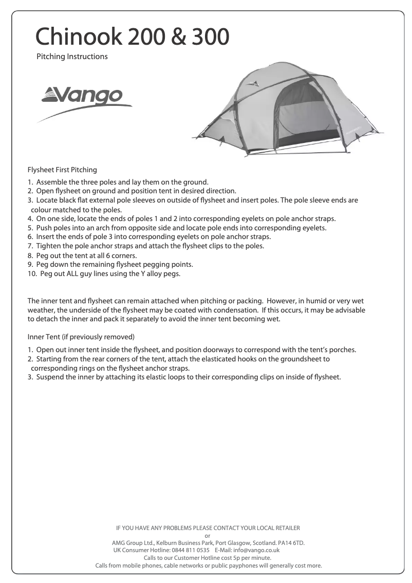 Page n°1 - Manuel utilisateur Vango Chinook 300