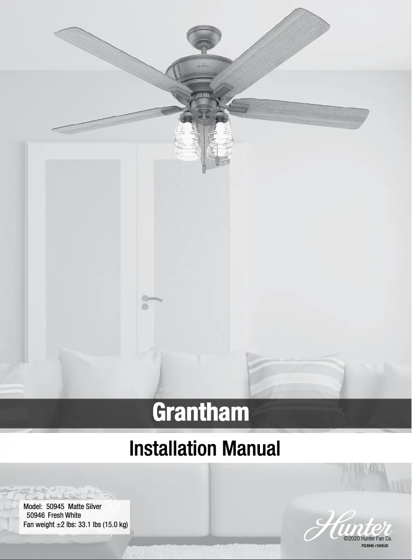 Page 1 de la notice Manuel utilisateur Hunter Grantham