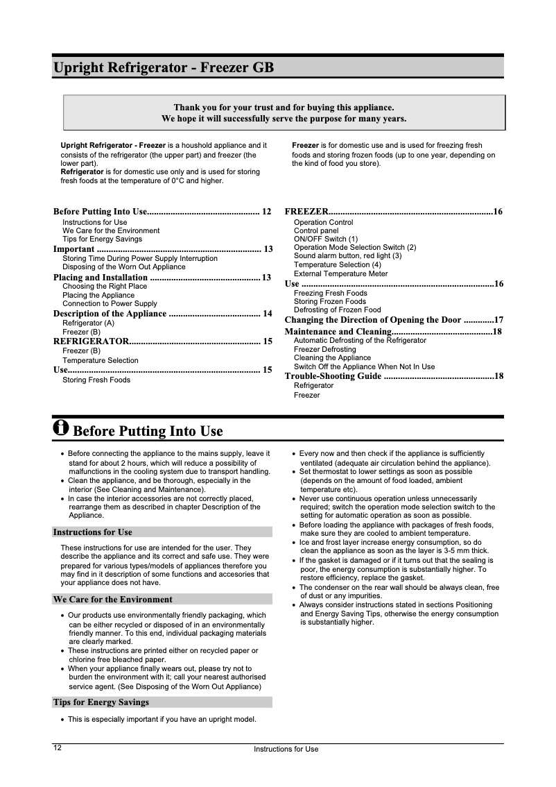 Image de la première page du manuel de l'appareil K 337 2 BLA CELA