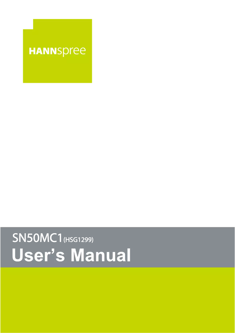 Image de la première page du manuel de l'appareil SN50MC1