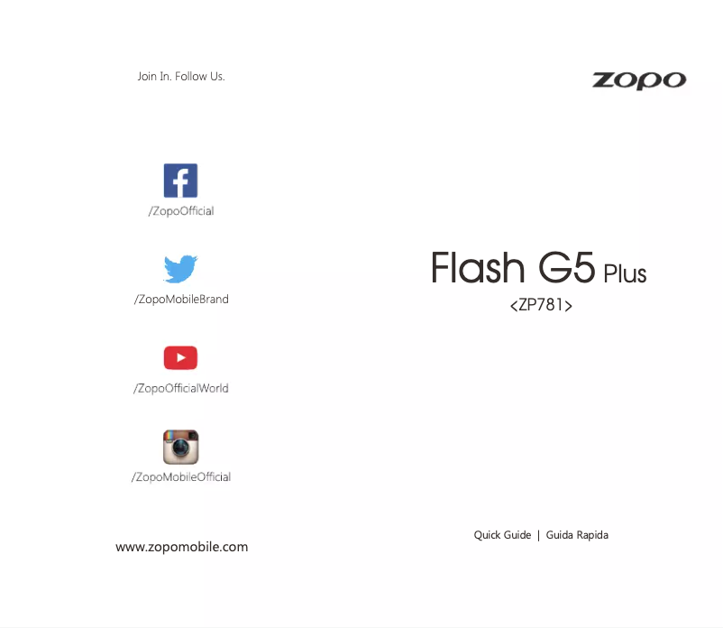 Page 1 de la notice Manuel utilisateur Zopo Flash G5 Plus