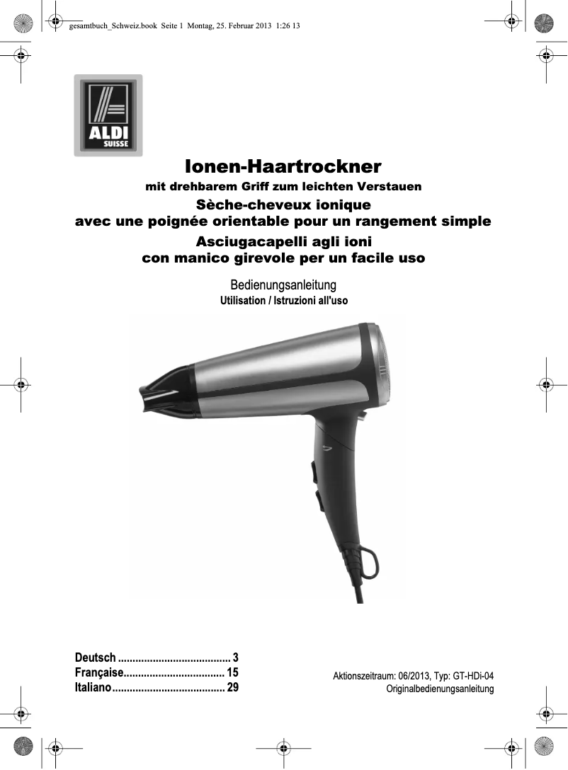 Page 1 de la notice Manuel utilisateur GlobalTronics GT-HDi-04