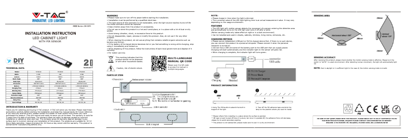 Page 1 de la notice Manuel utilisateur V-TAC VT-8143