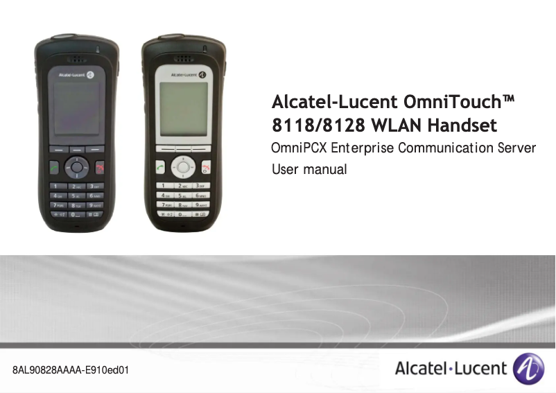 Page 1 de la notice Manuel utilisateur Alcatel OmniTouch 8128 WLAN Handset