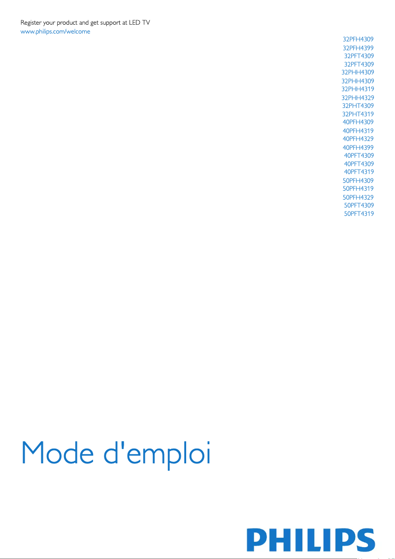 First page image of the manual for 40PFH4329