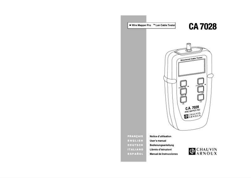Page 1 de la notice Manuel utilisateur Chauvin Arnoux C.A 7028