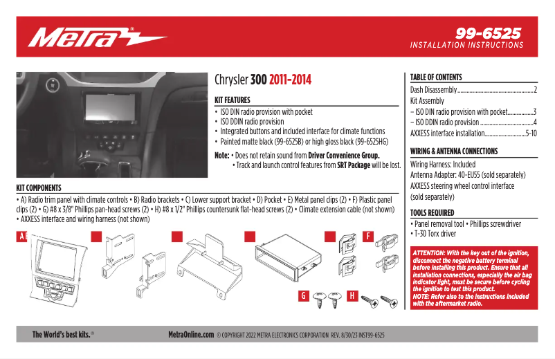 Page 1 de la notice Manuel utilisateur AXESS 99-6525B