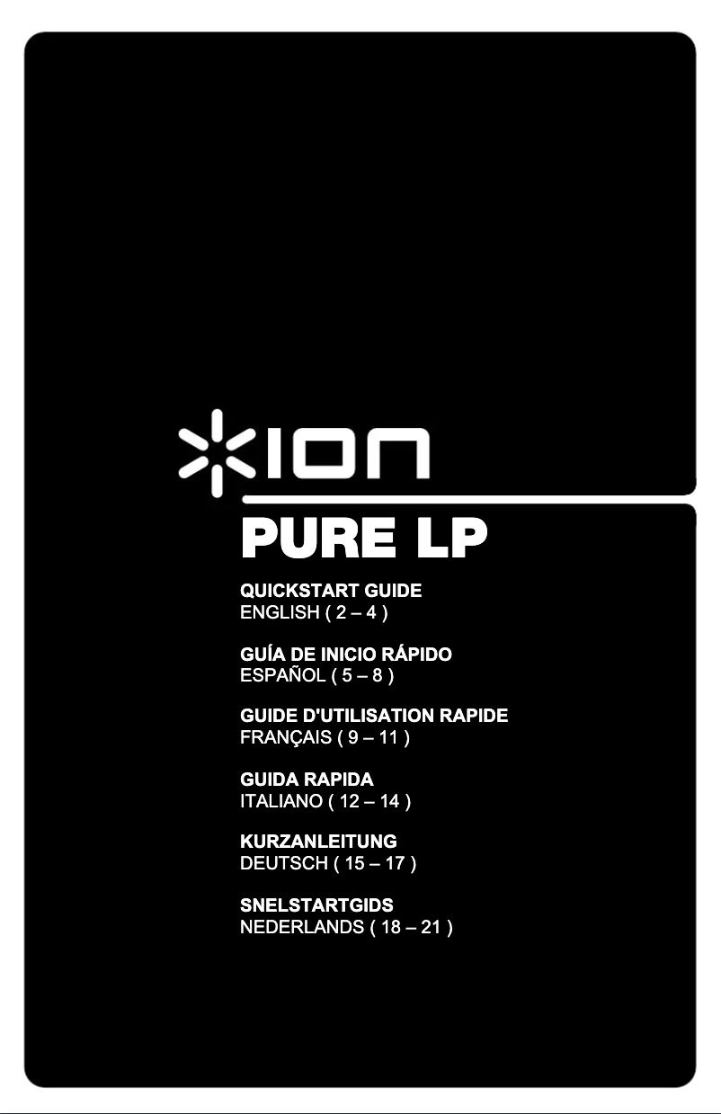 Page 1 de la notice Manuel utilisateur ION Pure LP