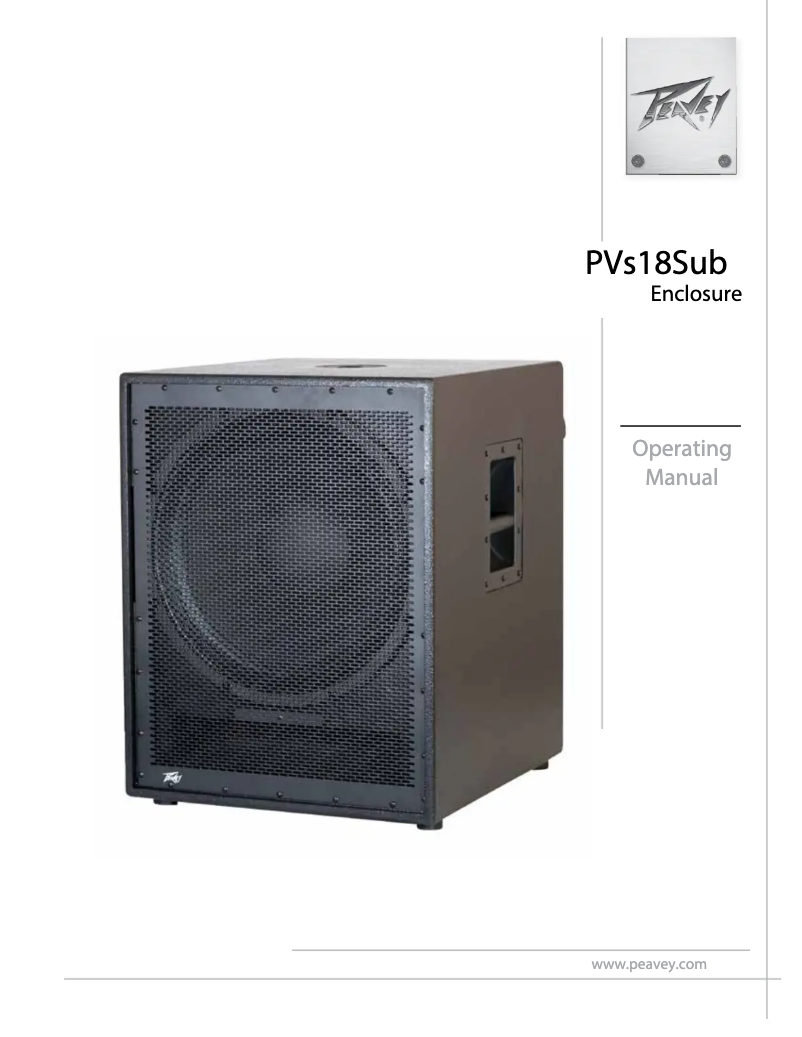 Página 1 del manual Manual de usuario Peavey PVs 18