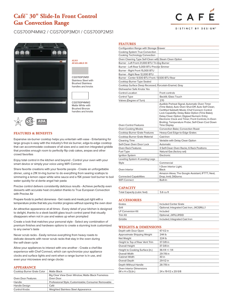 Image de la première page du manuel de l'appareil CGS700P2MS1