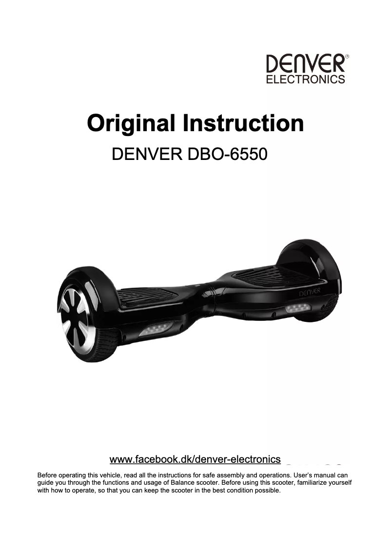 Page 1 de la notice Manuel utilisateur Denver DBO-6550WHITE