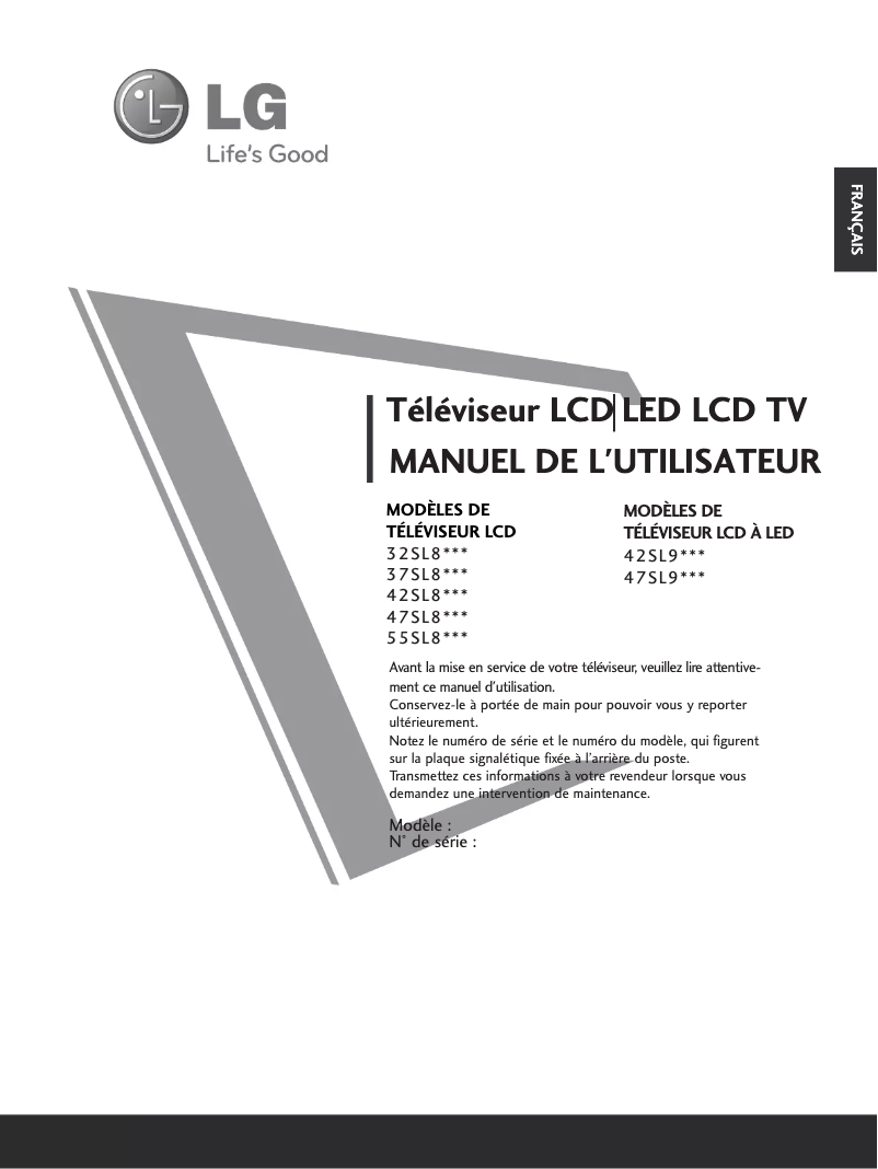 Page n°1 - Manuel utilisateur LG 47SL9500