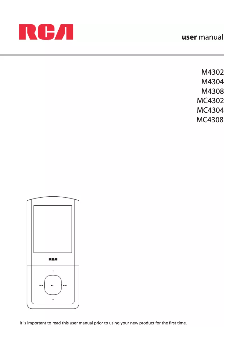 Page n°1 - Manuel utilisateur RCA M4308