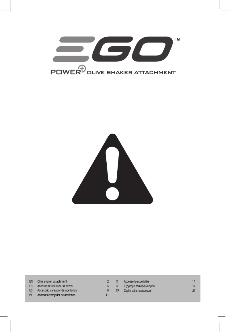 Page 1 de la notice Instructions de sécurité EGO OSA1000