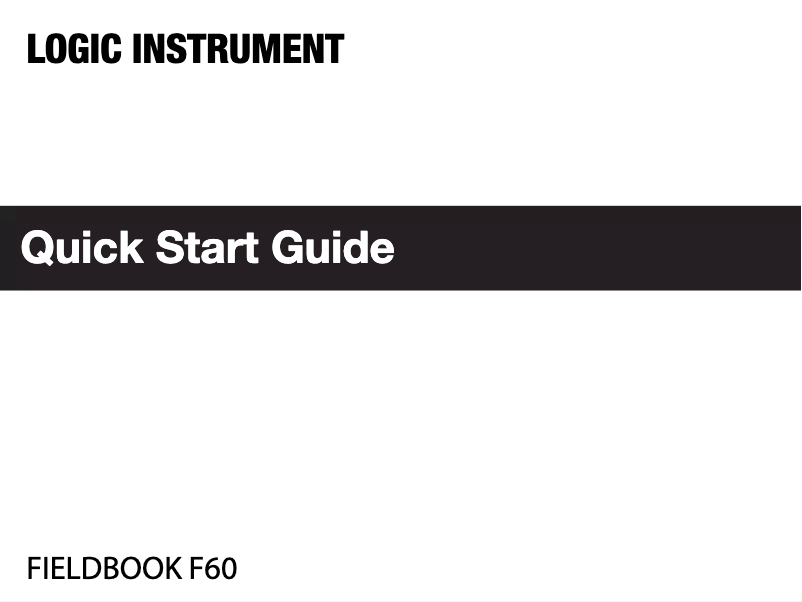 Page 1 de la notice Manuel utilisateur Logic Instrument Fieldbook F60