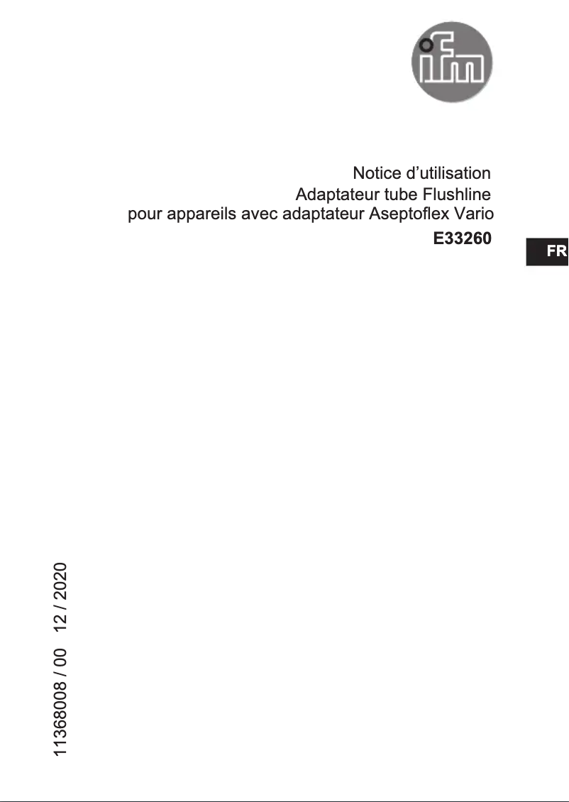 Page 1 de la notice Manuel utilisateur IFM E33260