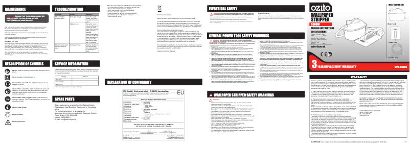 Image de la première page du manuel de l'appareil WPS-2000U