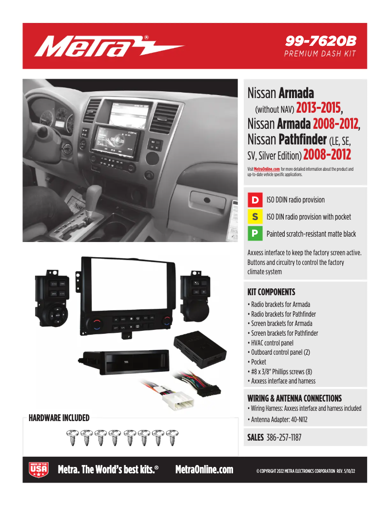 Page 1 de la notice Fiche technique AXESS 99-7620B