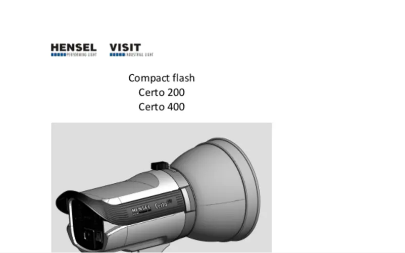 Page 1 de la notice Manuel utilisateur Hensel Certo 400