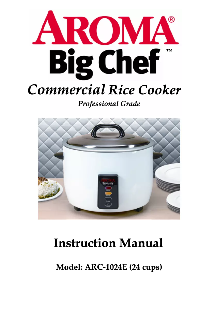 Image de la première page du manuel de l'appareil Big Chef ARC-1024E