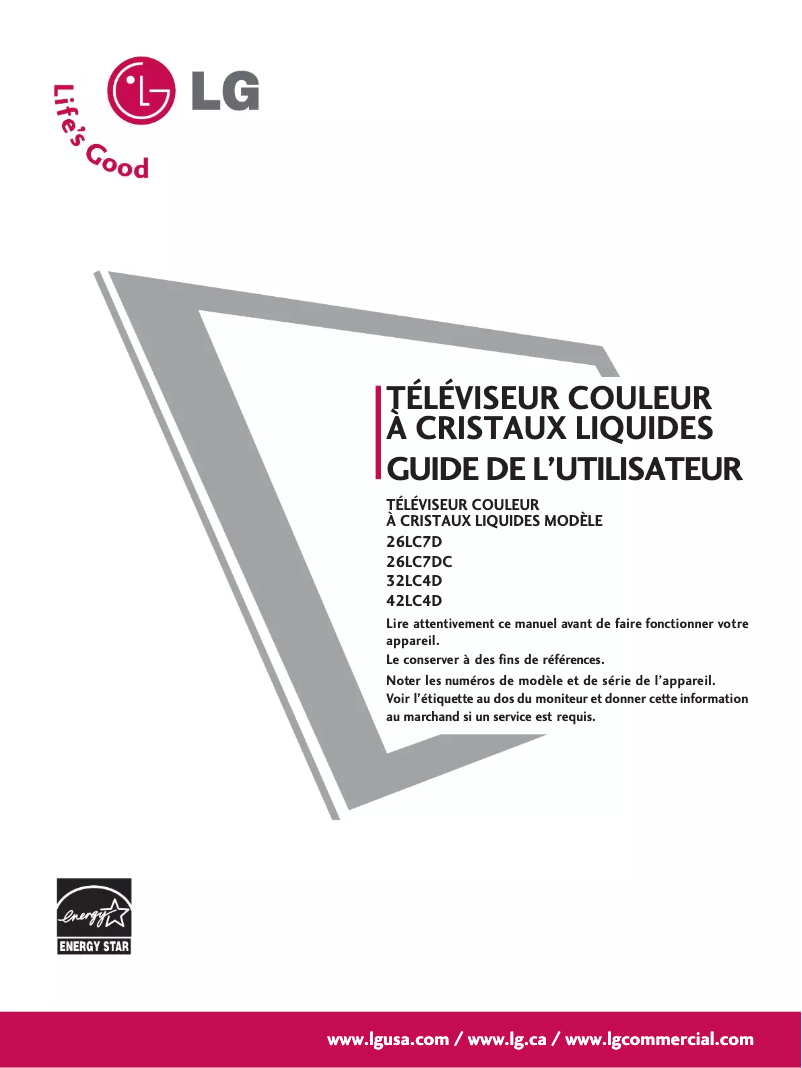 Página 1 del manual Manual de usuario LG 26LC7D