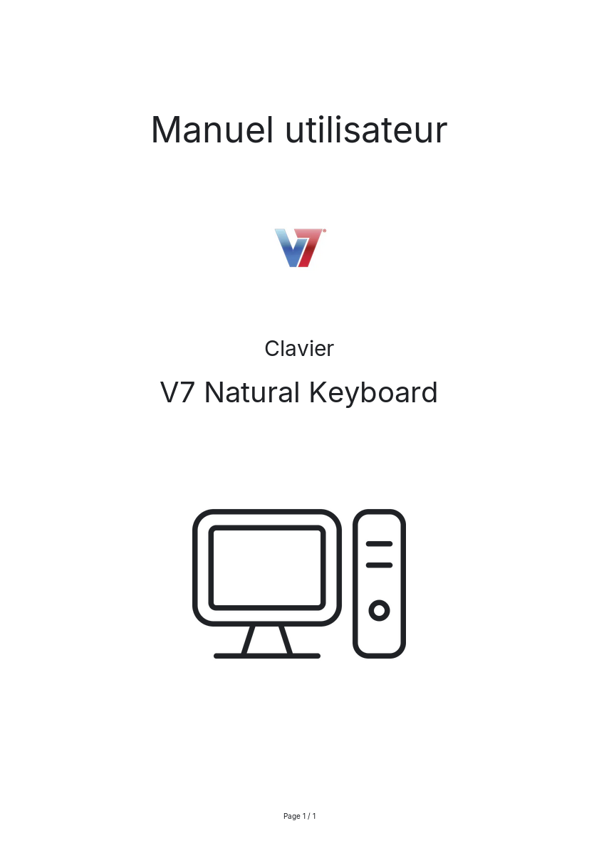 Page n°1 - Manuel utilisateur V7 Natural Keyboard