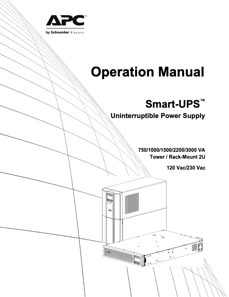Page 1 de la notice Manuel utilisateur APC Smart-UPS SMT1000RM2UC