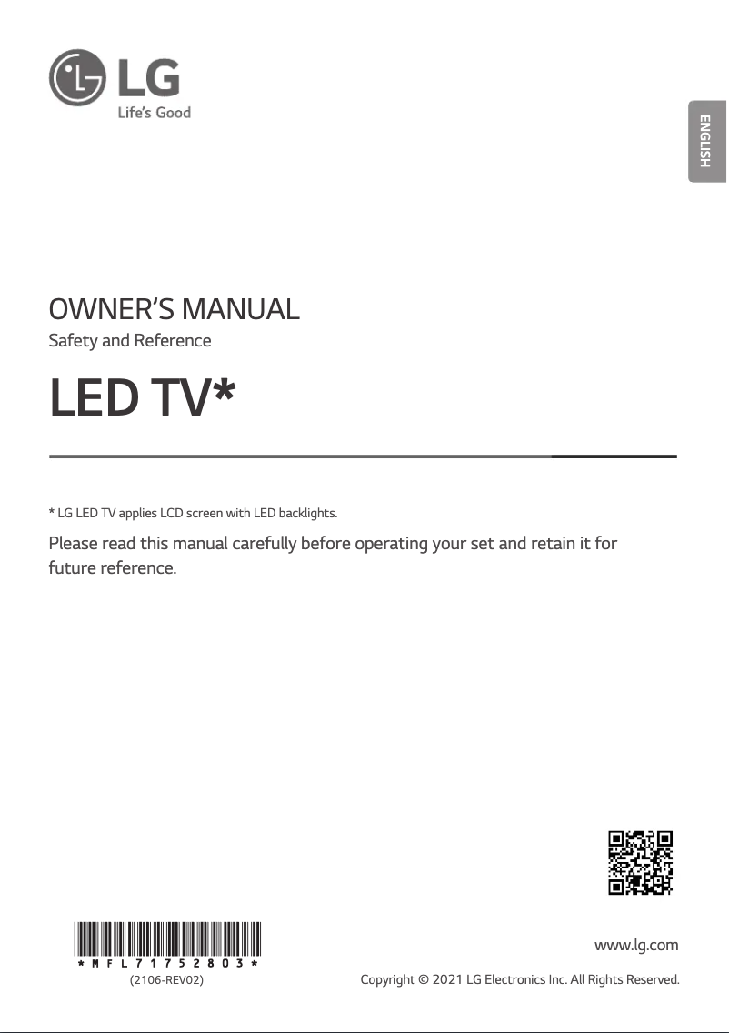 Page 1 de la notice Manuel utilisateur LG 65UP77003LB