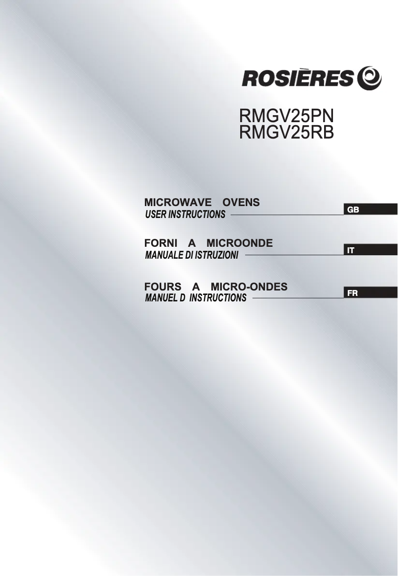 Image de la première page du manuel de l'appareil RMGV25RB