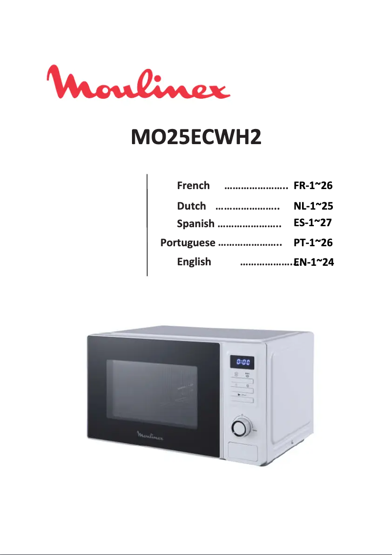 Página 1 del manual Manual de usuario Moulinex MO25ECWH2