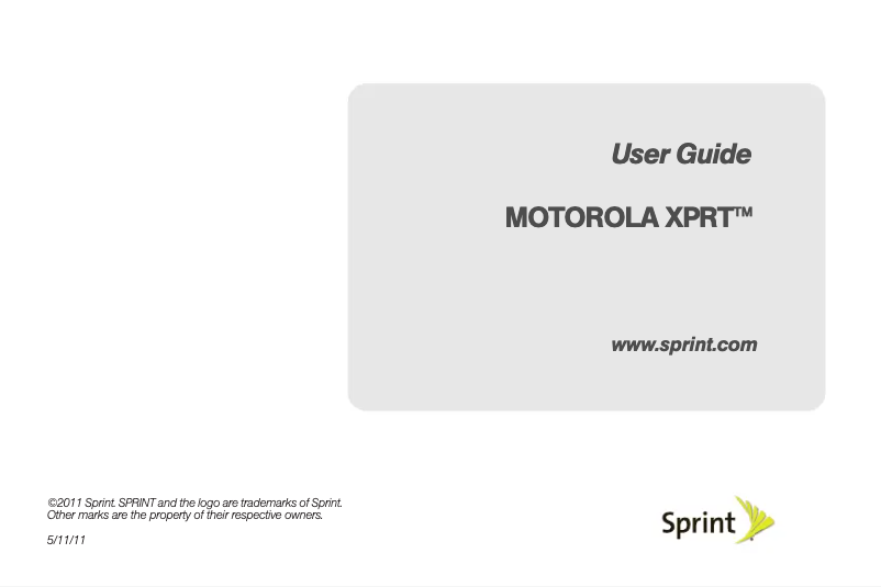 Page 1 de la notice Manuel utilisateur Motorola XPRT