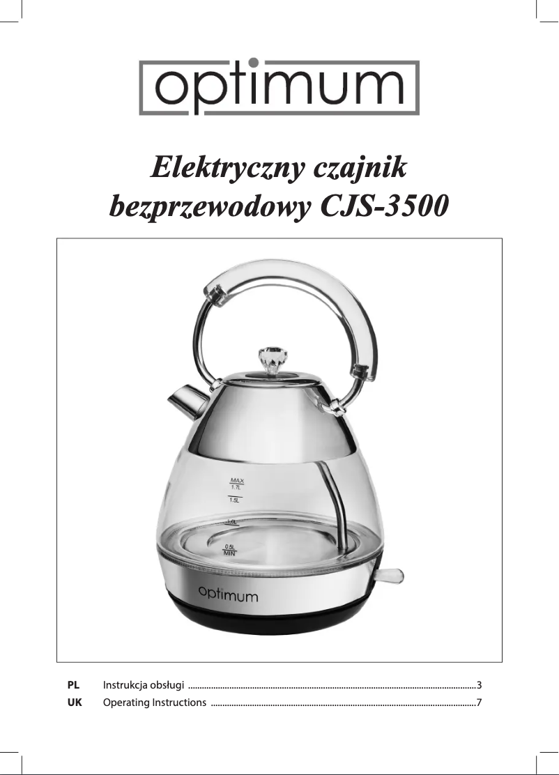 Image de la première page du manuel de l'appareil CJS-3500