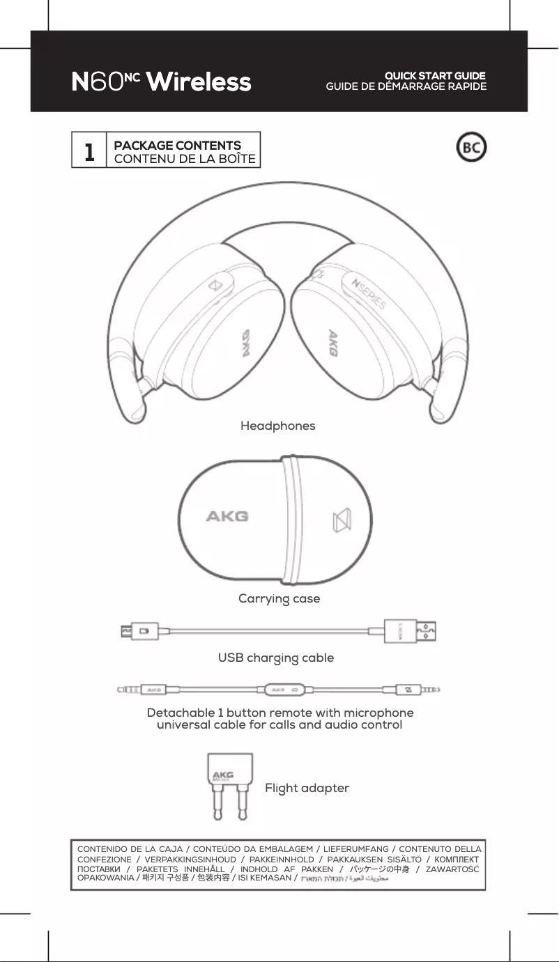 Page n°1 - Manuel utilisateur AKG N60 NC