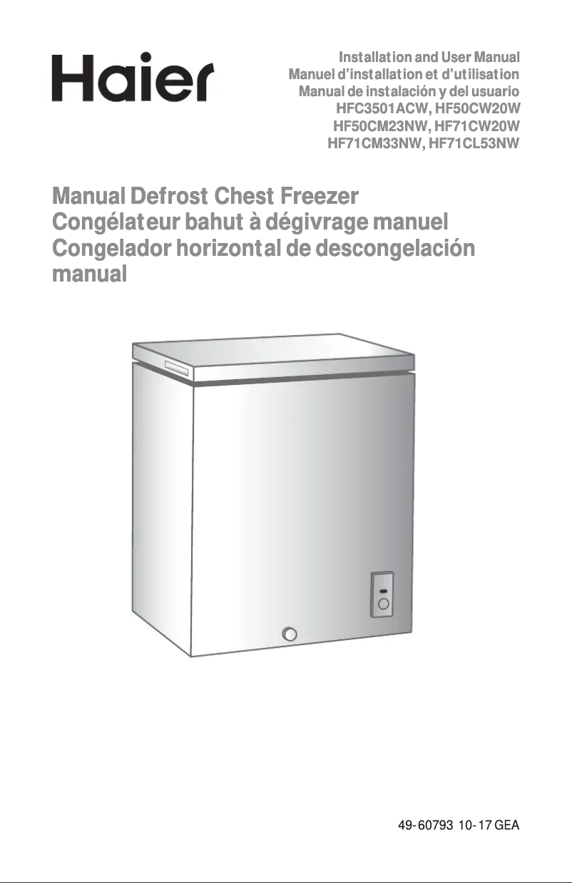 Image de la première page du manuel de l'appareil HFC3501ACW