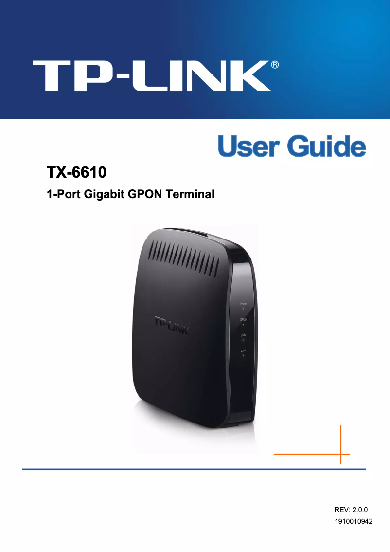 Page 1 de la notice Manuel utilisateur TP-Link TX-6610