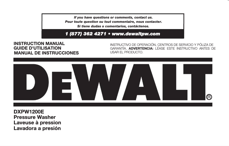 Página 1 del manual Manual de usuario DeWalt DXPW1200E