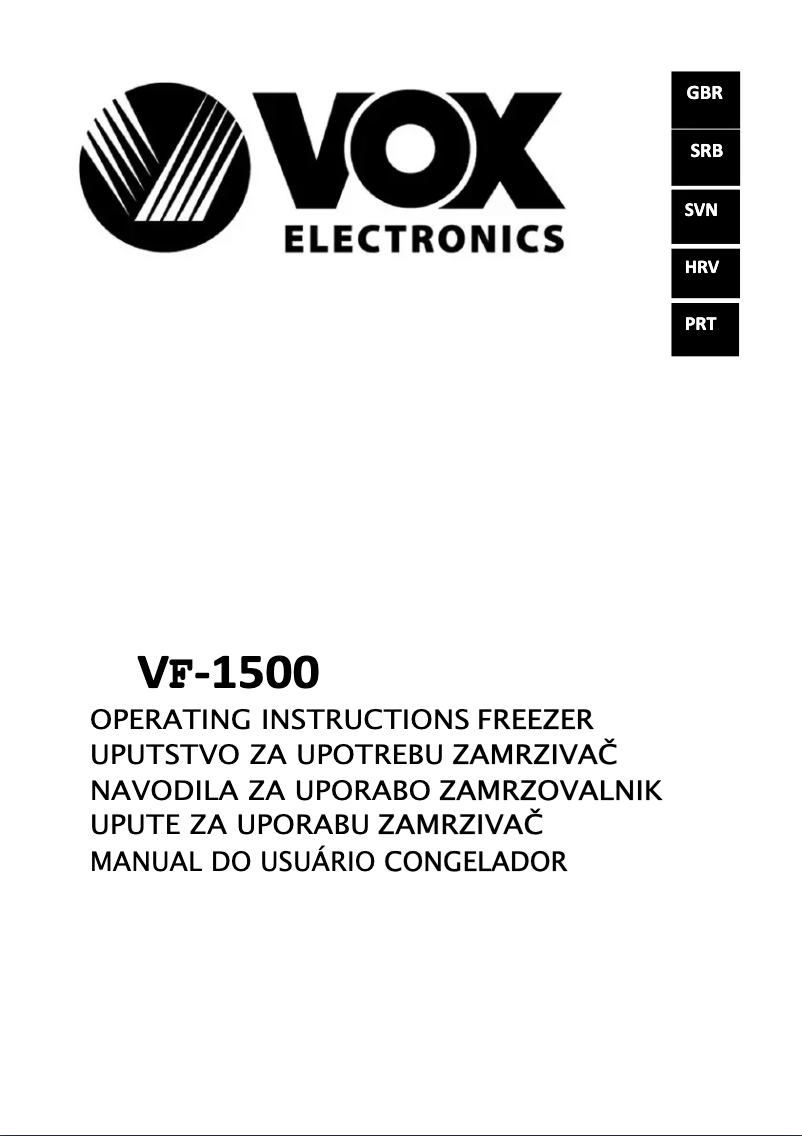 Page 1 de la notice Manuel utilisateur VOX VF1500
