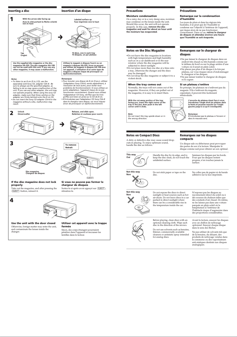 Page 1 de la notice Manuel utilisateur Sony CDX-415RF