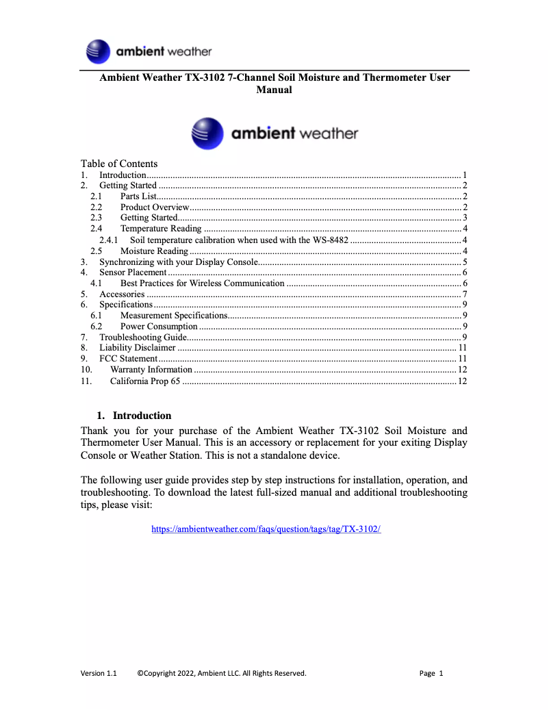 Image de la première page du manuel de l'appareil TX-3102