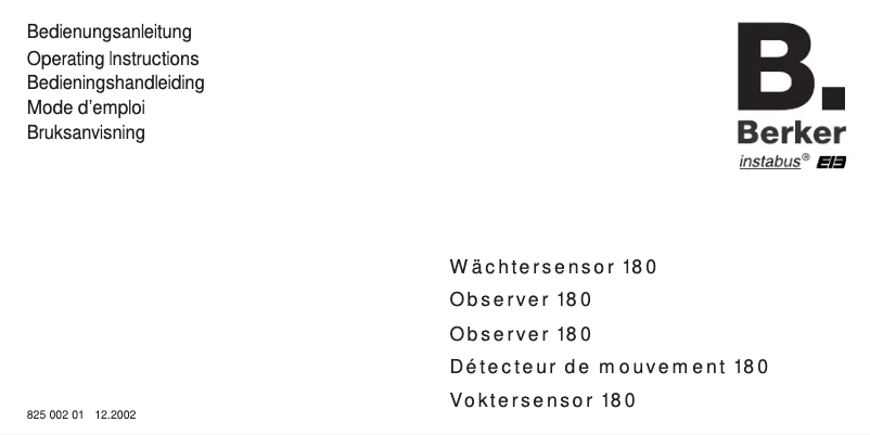 Page 1 de la notice Manuel utilisateur Berker 75261574