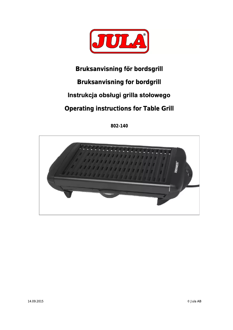 Página 1 del manual Manual de usuario Menuett 802-140